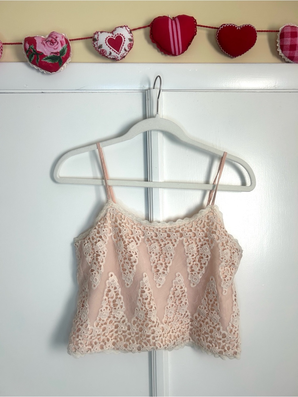 Anthropologie Tiny Lace Crochet Crop Tank